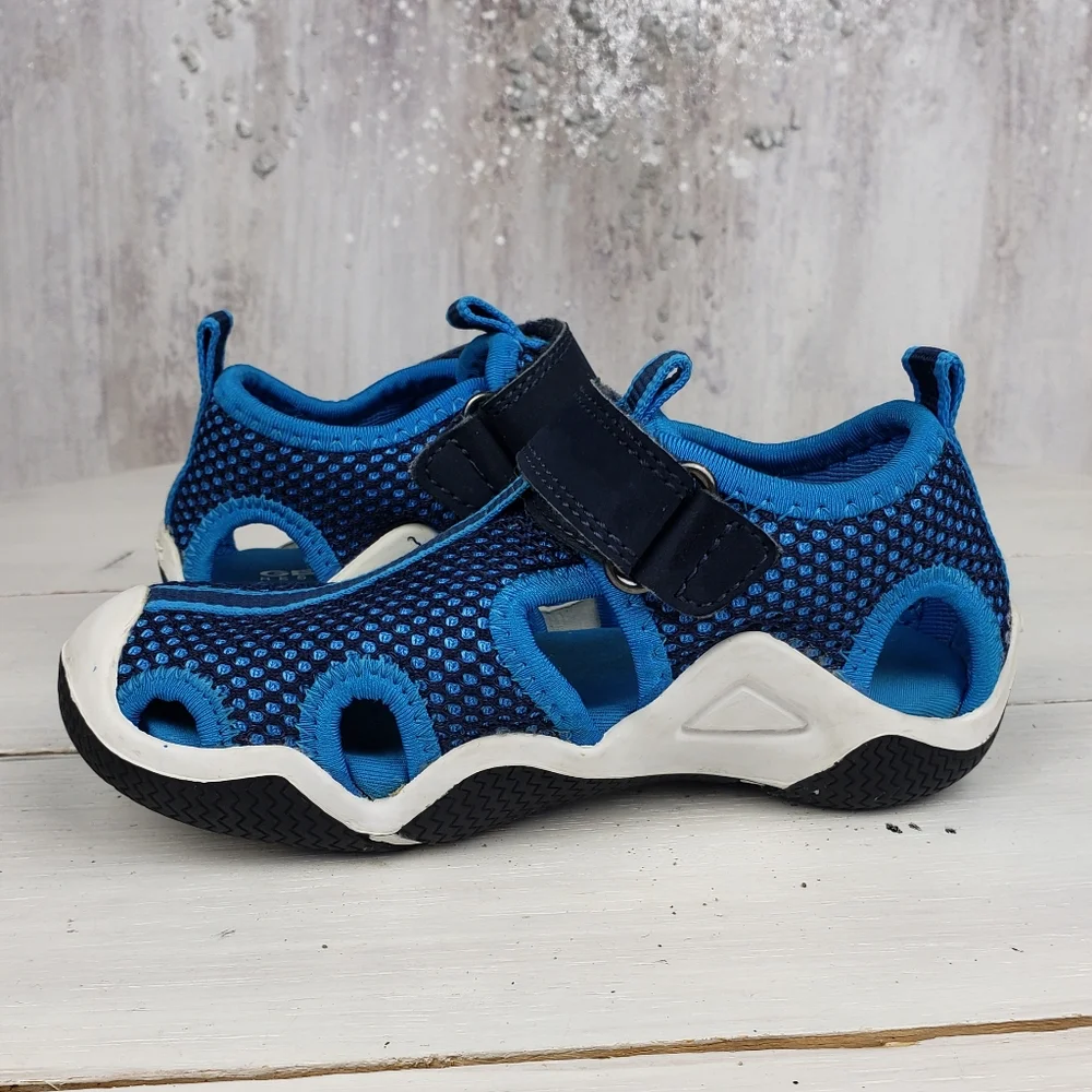 Geox Blue and Navy Kids' Mesh Sandal Sneakers